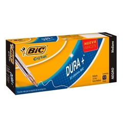 Bolígrafo / Pluma BIC Cristal Dura Más Mediano 12 pz Negro