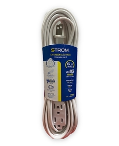 Extensión 6 mts blanca Awg 16 Strom