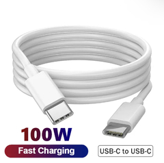 Cable de Carga USB-C a USB-C de 1 mt Color Blanco