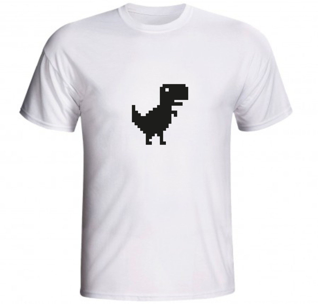 Camiseta game sem internet dinossauro