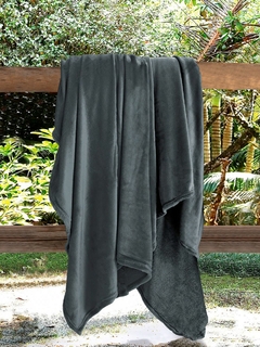Manta King Cinza Escuro Flannel Comfy