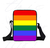 Bolsa Transversal Preta Quadrada Bandeira Lgbt Orgulho