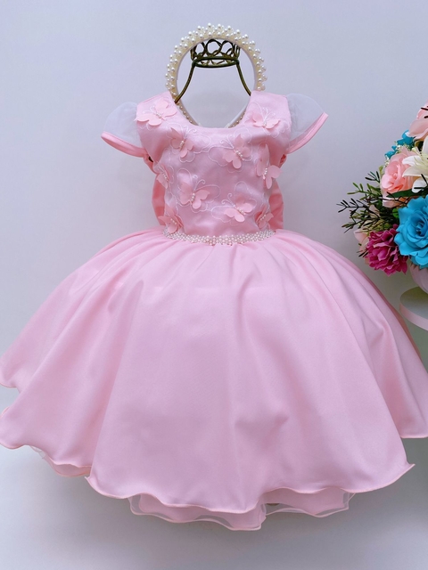 Vestido Infantil Barbie Filme Xadrez Rosa Brilho