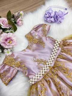 Vestido Infantil Rainha Realeza Princesa Sofia Lilás 4 A 12 Anos