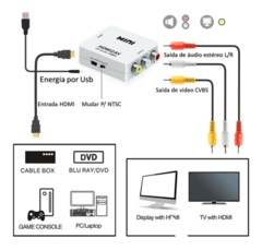 Adaptador Conversor HDMI para AV RCA Full Hd na internet