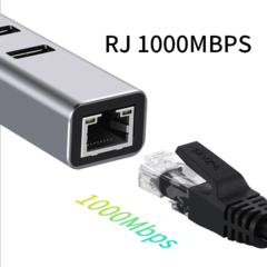 HUB USB 3.0 + Ethernet RJ45 Gigabit na internet
