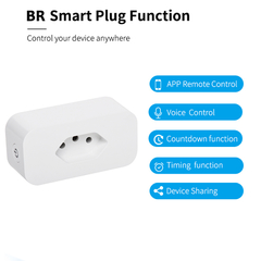 Smart Plug (Tomada) Wi-fi 16-A - Compatível com Tuya, Alexa, Google Home, comando de voz, monitor de energia