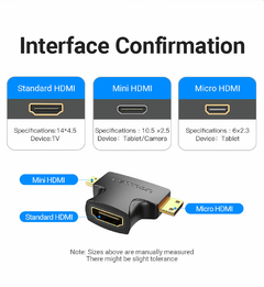 Adaptador 2 em 1 Vention Micro HDMI_Mini HDMI para HDMI - comprar online
