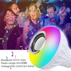 Lâmpada LED Musical WJ-L2 - Bluetooth + RGB com Controle Remoto