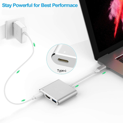 HUB USB 3 in 1 Adaptador Tipo-C HDMI 4K USB PD Thunderbolt Samsung DEX na internet