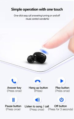 Mini Fone de Ouvido Bluetooth 5.0 c/ Microfone (Individual) na internet