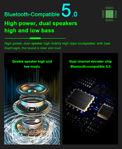 Imagem do Caixa de Som Bluetooth Bike Speaker IPX7 LED RGB - 5 Watts