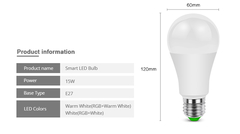 Lâmpada LED Bluetooth RGB+WW E27 15W - Smartechome | Casa Inteligente ,Automação Residencial, Eletrônicos