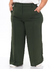 Calça Wide Leg de Duna Madelaine Verde Militar