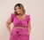 Cropped Plus Size Rosa Decote Regulável Micaela