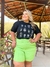 Camiseta T-Shirt Plus Size 50 ao 60 com Manga Princesa em Malha Viscolycra Estampa de Cactos em Meses do Ano - Bruh Plus Size - Loja Online de Roupas em Tamanhos Especiais