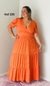 Vestido Longo Canelado De Manga Bufante Plus Size Com Estampas - comprar online