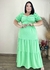 Vestido Longo Plus Size Manga Princesa Faby