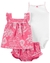 Conjunto Carter's 3 peças rosa floral