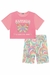 Conjunto Infantil Kukie Com Bermuda E Blusa Borboleta Rosa na internet