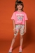 Conjunto Infantil Kukie Com Bermuda E Blusa Borboleta Rosa