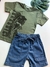 Conjunto Camiseta Estampa Dinossauro E Bermuda Jeans Luc.boo na internet