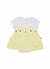 Body Infantil Menina Gatinha – Tam. 0 a 3 meses– Amarelo e Branco