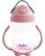 Copo Com Alça Canudo Silicone Anti Cólica 300ml Rosa Menina