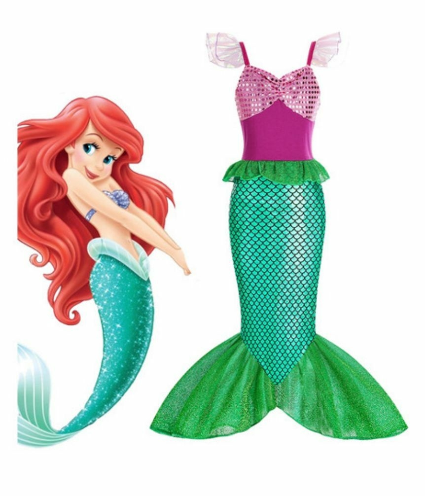 Fantasia sereia ariel infantil pequena sereia