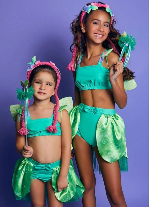 Fantasia Carnaval Sereia Infantil Cropped Top