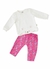 Conjunto Infantil Blusa + Calça Estampa Dia de Camping – Tam. 3 a 12 meses – Rosa e Off White 9( Alphabeto) - Anjinho da guarda