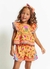 Conjunto Infantil Menina Bata + Short Estampa Aquarela de Flor