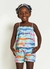 Conjunto Infantil Menina Regata + Short Estampa Mar Em Cores