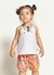 Conjunto Infantil Bebê Menina Bata + Short Estampa Aloha Mini – Tam. 3 a 12 meses – Branco e Laranja