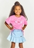 Blusa Infantil Menina Estampa Jantar no Jardim - Tam. 2 a 12 anos - Rosa Forte - comprar online