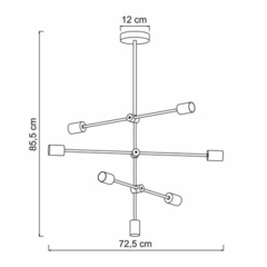 PENDENTE EDISON II 6XE27 DOURADO - comprar online