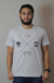 Camiseta em X Cor Cinza Gelo Mescla - comprar online