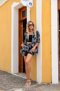 CONJUNTO 3 PEÇAS LUARA KIMONO + CROPPED + SHORTS - comprar online