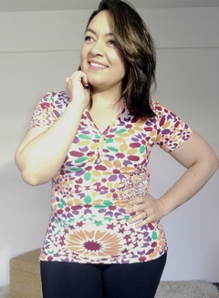 BLUSA ESTAMPADA NA VISCOLYCRA - Priscila Vignol Store