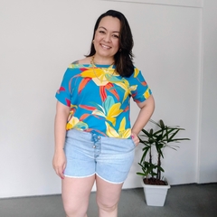 BLUSA LECA EM VISCOLYCRA ESTAMPADA - Priscila Vignol Store