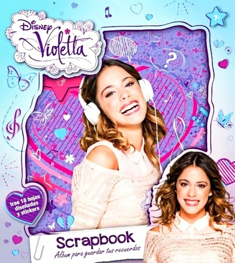 Scrapbook Violetta: Álbum 31 X31 ,stickers, Hojas Con Diseño