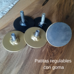 Mesa con tapa de Guayubira maciza de 2" regrosada a 4" espejada - comprar online