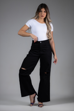 Calça Wide Leg preta - comprar online