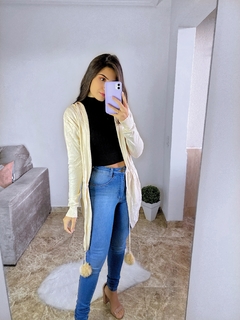 Cardigan Tricot com touca na internet