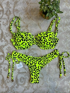 Biquíni Liz Animal Print Amarelo Neon