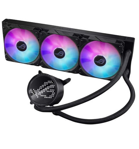 ASUS ROG RYUO III ARGB l All-In-One Liquid Cooler l aRGB Pump Cap l Ventiladores aRGB silenciosos e potentes l Potencial de resfriamento excepcional l Para a próxima geração de Motherboards l Suporte ao controlador AniMe Matrix(TM) l Escolha 240mm ou 360mm