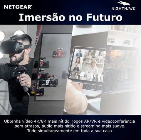 Netgear RAXE500 Nighthawk AXE11000 Roteador Tri Band Até 10,8 Gbps | Nova Banda de 6 GHz | Cobertura de até 325m² | 60 Dispositivos na internet