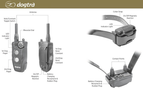 Imagem do Dogtra 200C Expansível para 2 Cães | Cães Acima de 4,5 Kgs | Sistema de Estímulo Médio | Sistema com Colar Ergonômico de Treinamento Remoto | Alcance de até 800 metros | A Prova D' Água