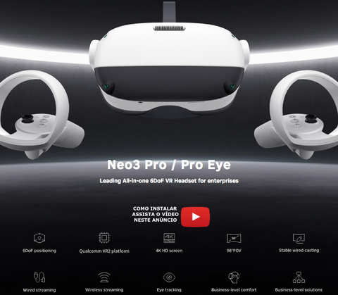 Pico Neo 3 Pro Eye Business l VR Headset All-in-one l With eye-tracking l VR SDK For Enterprises l 8GB RAM l 256GB ROM l 90Hz l 3664 x 1920 - comprar online