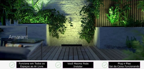 Philips Hue Amarant l Outdoor Light Bar l LED Wall Floodlight l Luminária Inteligente Outdoor de Piso l Alto Fluxo Luminoso de até 2.800 lumen l LED Integrado l Com Fonte de Energia de 40W l Compatível com Alexa, Apple Homekit & Google Assistant l Requer Hue Bridge - comprar online